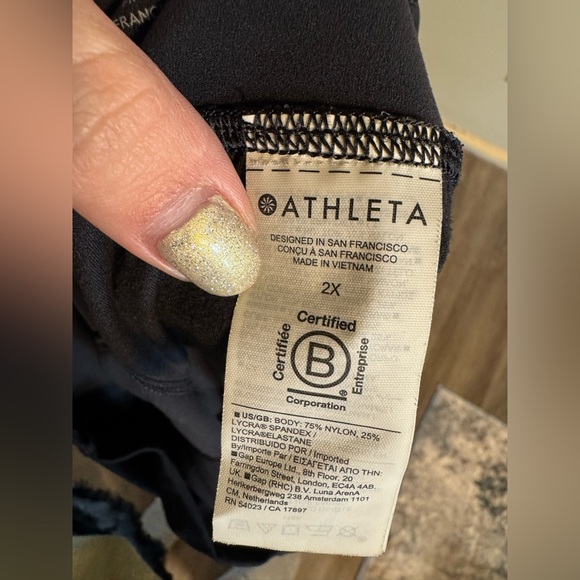 Athleta Black Cropped Leggings - Picture 2 of 5